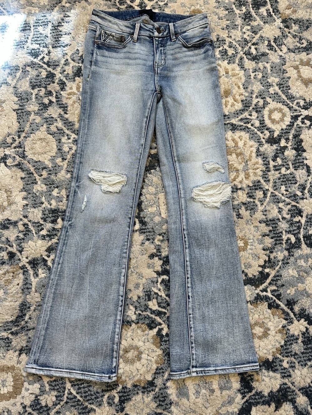 Buckle Black Fit No. 53 Bootcut Jeans Women 25x32(31) Blue MidRise Distressed